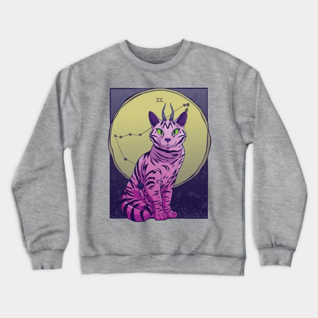 Devil Cat Tarot Crewneck Sweatshirt by digitalambie